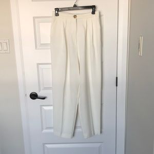 Wide leg cream slacks